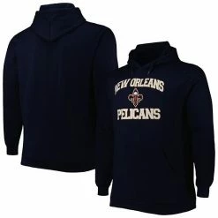 Best deal ✨ Unbranded Men's Navy New Orleans Pelicans Big & Tall Heart & Soul Pullover Hoodie 👏