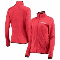 Brand new ❤️ Unbranded 👩 Women's Columbia Heathered Scarlet Nebraska Huskers Sapphire Trail Full-Zip Jacket 🧨