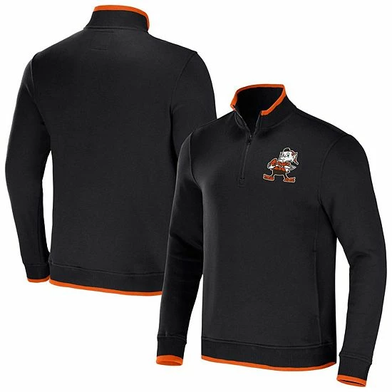 Budget โ Unbranded Men's NFL X Darius Rucker Collection By Fanatics Black Cleveland Browns Logo Quarter-Zip Top ๐งจ