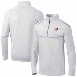 Deals 💯 Unbranded Men's Columbia White Texas A&M Aggies Scorecard Quarter-Zip Jacket 🧨