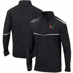 Cheapest ❤️ Unbranded Men's Columbia Black Miami Hurricanes Scorecard Quarter-Zip Jacket 💯