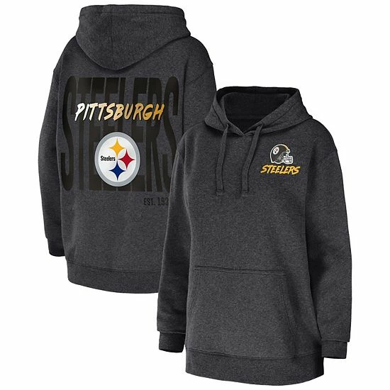 Top 10 ๐ Unbranded ๐ฉ Women's WEAR By Erin Andrews Heather Charcoal Pittsburgh Steelers Fleece Pullover Hoodie ๐ - Image 2