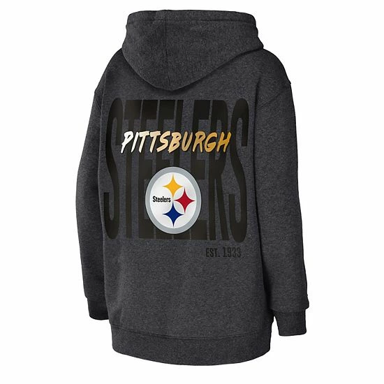 Top 10 ๐ Unbranded ๐ฉ Women's WEAR By Erin Andrews Heather Charcoal Pittsburgh Steelers Fleece Pullover Hoodie ๐ - Image 4