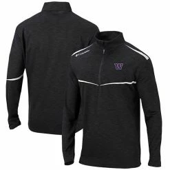 Best deal ❤️ Unbranded Men's Columbia Black Washington Huskies Scorecard Quarter-Zip Jacket 🎁