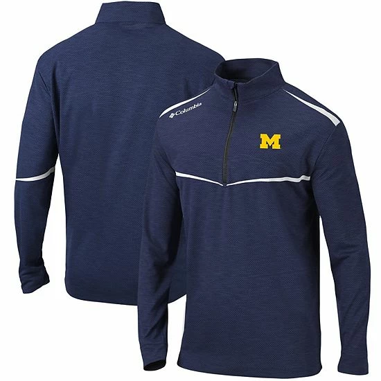 Deals 🥰 Unbranded Men's Columbia Navy Michigan Wolverines Scorecard Quarter-Zip Jacket 💯