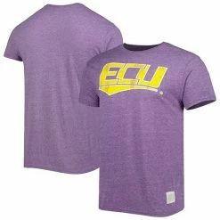 Cheap ⌛ Unbranded Men's Original Retro Brand Purple ECU Pirates Flying Vault Tri-Blend T-Shirt 🔔