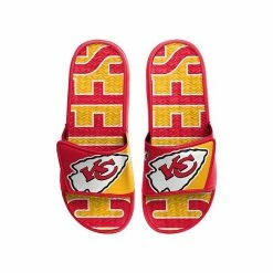 Discount ✔️ Unbranded Men's FOCO Kansas City Chiefs Logo Gel Slide 🩴 Sandals 😀