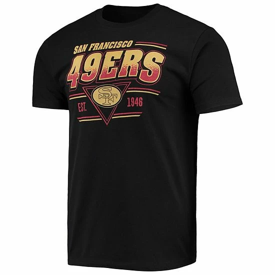Promo 😀 Unbranded Men's Junk Food Black San Francisco 49ers Throwback T-Shirt 😉 - Image 2