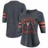 New 🎁 Unbranded 👩 Women's Pressbox Heathered Navy Virginia Cavaliers Jade Vintage Washed Jersey Raglan 3/4-Sleeve T-Shirt 💯