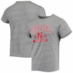 Hot Sale 🧨 Unbranded Men's League Collegiate Wear Heathered Gray Nebraska Huskers Volume Up Victory Falls Tri-Blend T-Shirt 🤩