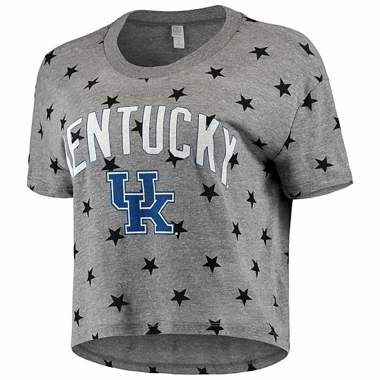 Outlet 🎁 Unbranded 👩 Women's Alternative Apparel Gray Kentucky Wildcats Headliner Stars Cropped Tri-Blend T-Shirt ✨ - Image 3