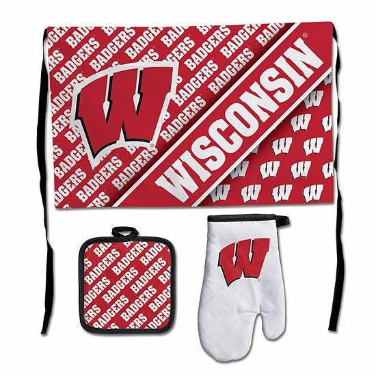 Best Sale 🎁 Unbranded WinCraft Wisconsin Badgers 3-Piece Barbecue Set ⭐