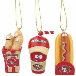 Cheapest ⭐ Unbranded San Francisco 49ers Snack Pack Ornament Set ⌛