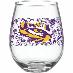 Best deal 🔔 Unbranded LSU Tigers 15oz. Floral Stemless Wine Glass 🌟