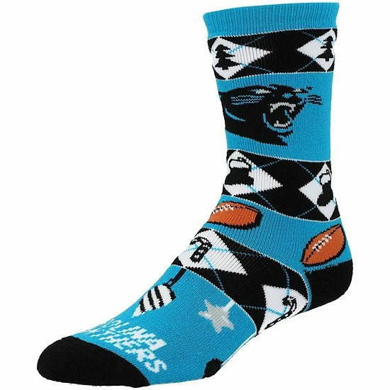Promo โจ Unbranded Men's For Bare Feet Carolina Panthers Argyle Ugly Sweater Holiday Crew ๐งฆ Socks ๐