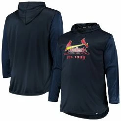 Flash Sale 🛒 Unbranded Men's Navy/Heathered Navy St. Louis Cardinals Big & Tall Wordmark Club Pullover Hoodie 😀