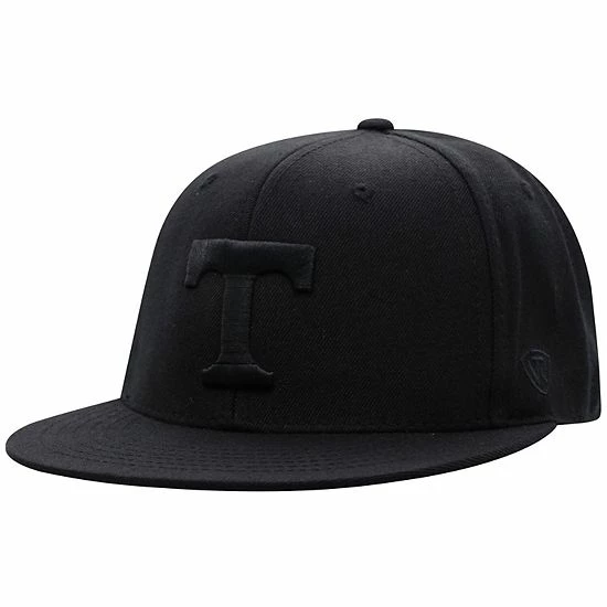Deals ⌛ Unbranded Men's Top Of The World Tennessee Volunteers Black On Black Fitted Hat 👍 - Image 2
