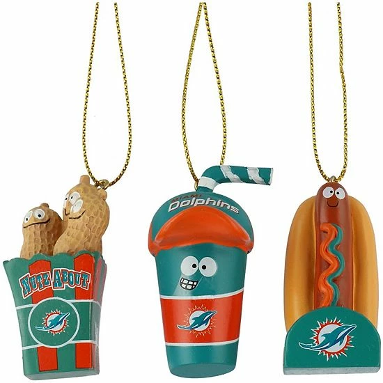 Budget ๐ Unbranded Miami Dolphins Snack Pack Ornament Set โญ