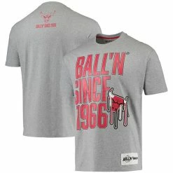 Brand new ⌛ Unbranded Men's BALL'N Heathered Gray Chicago Bulls Since 1966 T-Shirt 😀