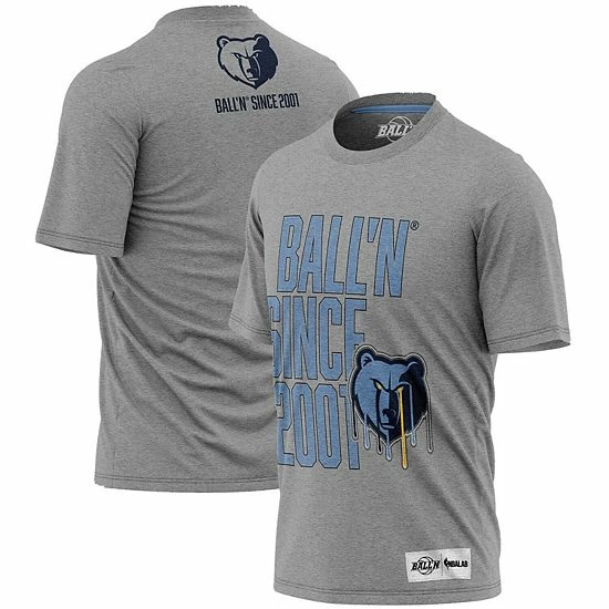 Outlet ๐ Unbranded Men's BALL'N Heathered Gray Memphis Grizzlies Since 2001 T-Shirt ๐ - Image 2
