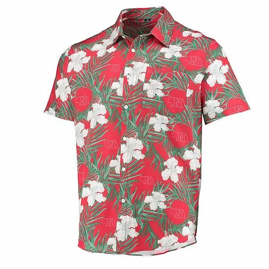 New ๐ Unbranded Men's Scarlet Nebraska Huskers Floral Button-Up ๐ Shirt ๐ฏ - Image 3