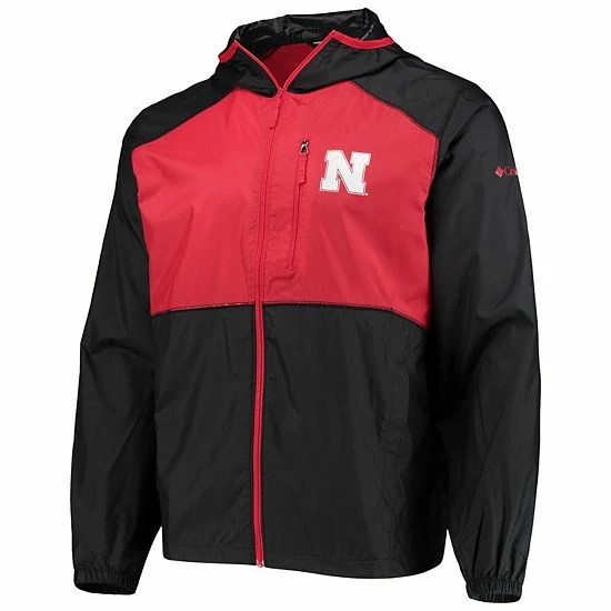 Deals 💯 Unbranded Men's Columbia Black/Scarlet Nebraska Huskers Flash Forward Hoodie Full-Zip Windbreaker Jacket ✔️ - Image 2