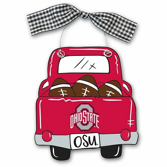 Deals 😉 Unbranded Ohio State Buckeyes Wood Truck Ornament 🔔