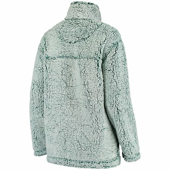 Best deal ❤️ Unbranded 👩 Women's Green Michigan State Spartans Sherpa Super Soft Quarter Zip Pullover Jacket ⭐ - Image 4