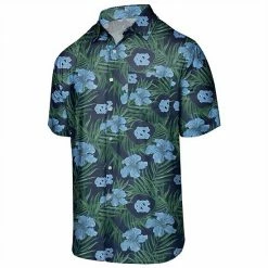 Best Sale ⌛ Unbranded Men's Carolina Blue North Carolina Tar 👠 Heels Floral Button-Up 👕 Shirt 🔥
