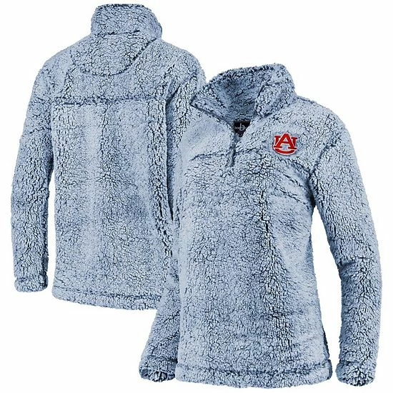 Flash Sale 🔔 Unbranded 👩 Women's Navy Auburn Tigers Sherpa Super Soft Quarter Zip Pullover Jacket 🔥