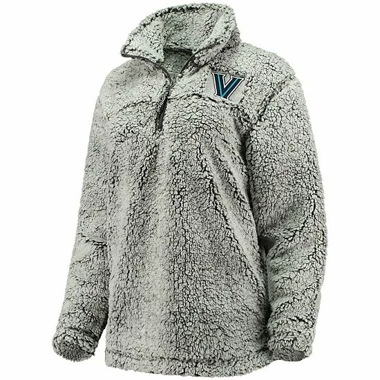 Best deal 👍 Unbranded 👩 Women's Gray Villanova Wildcats Sherpa Super Soft Quarter Zip Pullover Jacket 🛒