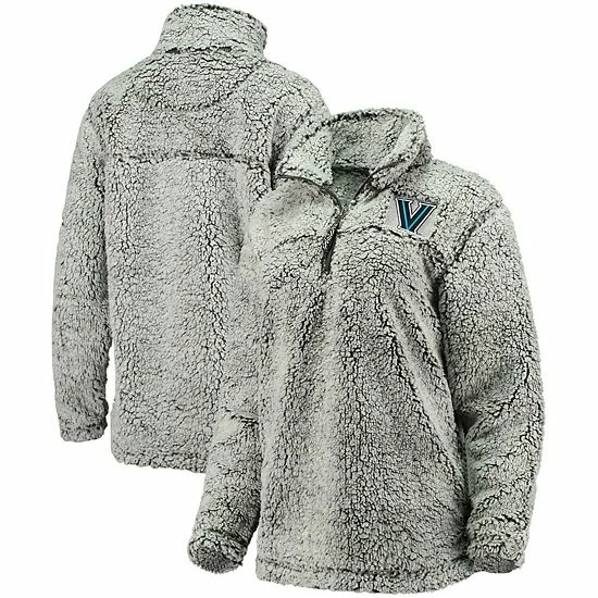Best deal 👍 Unbranded 👩 Women's Gray Villanova Wildcats Sherpa Super Soft Quarter Zip Pullover Jacket 🛒 - Image 2
