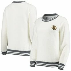 Best deal 🤩 Unbranded 👩 Women's Concepts Sport Cream/Charcoal Boston Bruins Granite Sherpa Pullover Sweatshirt 🧨