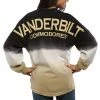 Cheapest 👍 Unbranded 👩 Women's Black Vanderbilt Commodores Ombre Long Sleeve Dip-Dyed Spirit Jersey 😍