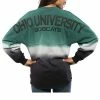 Promo ❤️ Unbranded 👩 Women's Green Ohio Bobcats Ombre Long Sleeve Dip-Dyed Spirit Jersey 🤩