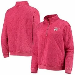 Brand new ✔️ Unbranded 👩 Women's Gameday Couture Red Wisconsin Badgers Unstoppable Chic Quilted Quarter-Zip Jacket 🎁