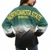 Promo 🤩 Unbranded 👩 Women's Green NDSU Bison Ombre Long Sleeve Dip-Dyed Spirit Jersey 😀