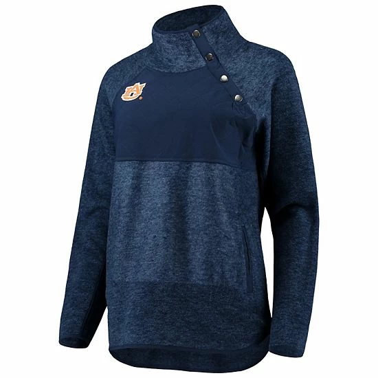 Discount 🛒 Unbranded 👩 Women's Navy Auburn Tigers Side Note Quilted Panel Snap-up Pullover Jacket ⌛ - Image 2