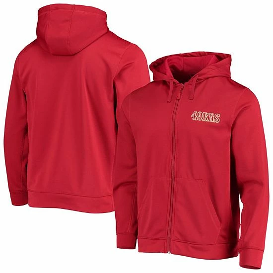 Hot Sale ⭐ Unbranded Men's Dunbrooke Scarlet San Francisco 49ers Trophy Fleece Full-Zip Hoodie ⌛