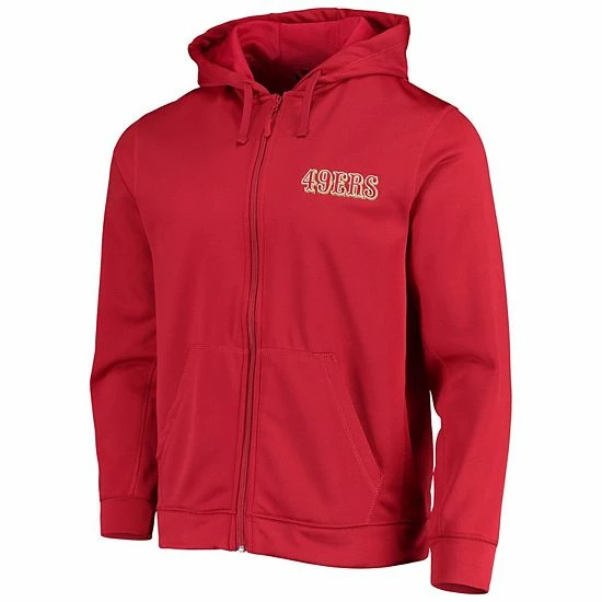 Hot Sale ⭐ Unbranded Men's Dunbrooke Scarlet San Francisco 49ers Trophy Fleece Full-Zip Hoodie ⌛ - Image 3