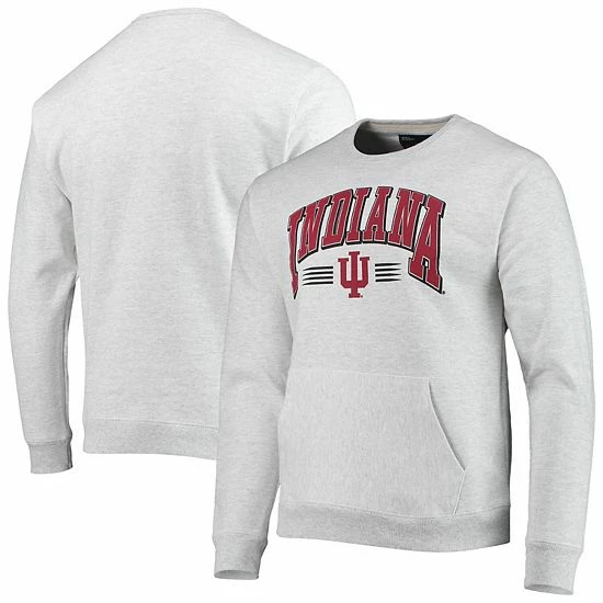 Budget 😍 Unbranded Men's League Collegiate Wear Heathered Gray Indiana Hoosiers Upperclassman Pocket Pullover Sweatshirt 🌟 - Image 2
