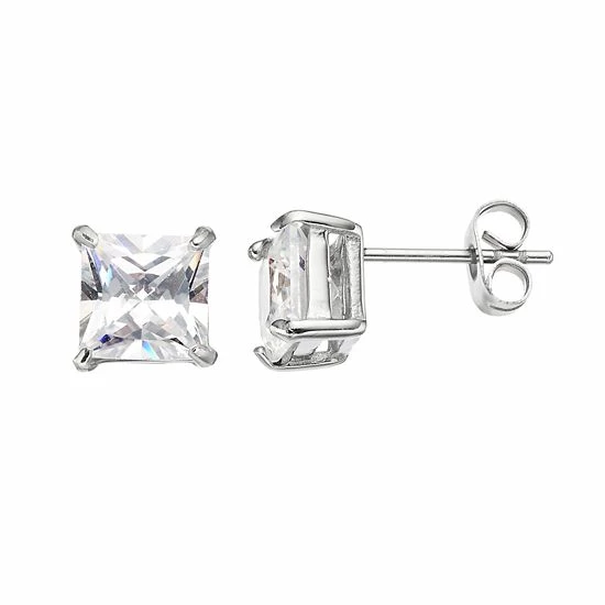 Coupon ๐ฏ Unbranded Men's Stainless Steel Cubic Zirconia Square Stud Earrings ๐ฅ