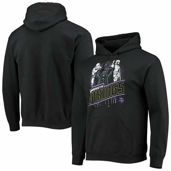 Best Sale ๐ Unbranded Men's Junk Food Black Minnesota Vikings Star Wars Empire Pullover Hoodie ๐ - Image 2