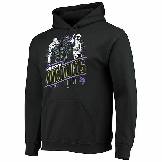 Best Sale ๐ Unbranded Men's Junk Food Black Minnesota Vikings Star Wars Empire Pullover Hoodie ๐ - Image 3