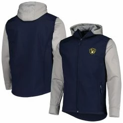 Best Sale 😀 Unbranded Men's Dunbrooke Navy/Heather Gray Milwaukee Brewers Alpha Full-Zip Jacket 😉