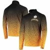 Coupon 🔔 Unbranded Men's FOCO Black/Gold Pittsburgh Steelers Gradient Raglan Quarter-Zip Jacket 🎉