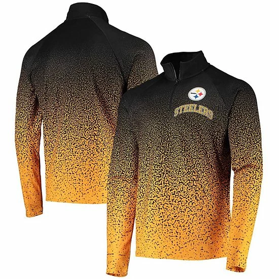 Coupon ๐ Unbranded Men's FOCO Black/Gold Pittsburgh Steelers Gradient Raglan Quarter-Zip Jacket ๐