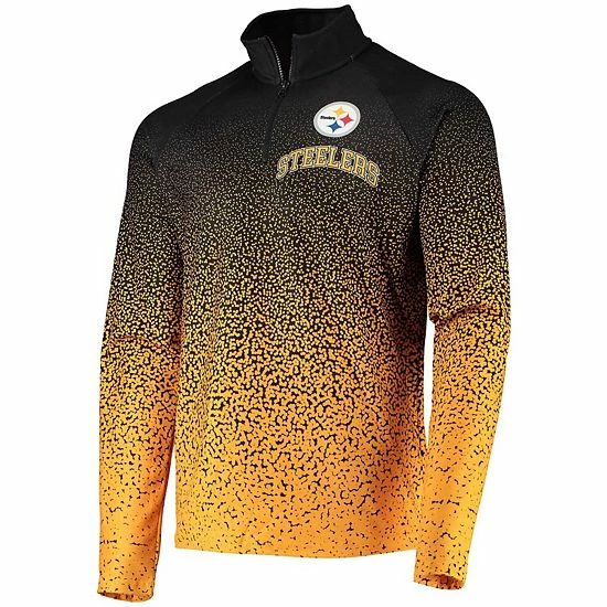 Coupon ๐ Unbranded Men's FOCO Black/Gold Pittsburgh Steelers Gradient Raglan Quarter-Zip Jacket ๐ - Image 3