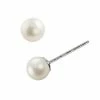 Discount 😍 Unbranded 18k White Gold AAA Akoya Cultured Pearl Stud Earrings ✔️