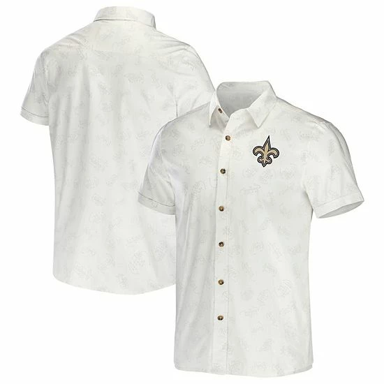 Best Sale ๐ Unbranded Men's NFL X Darius Rucker Collection By Fanatics White New Orleans Saints Woven Button-Up T-Shirt ๐